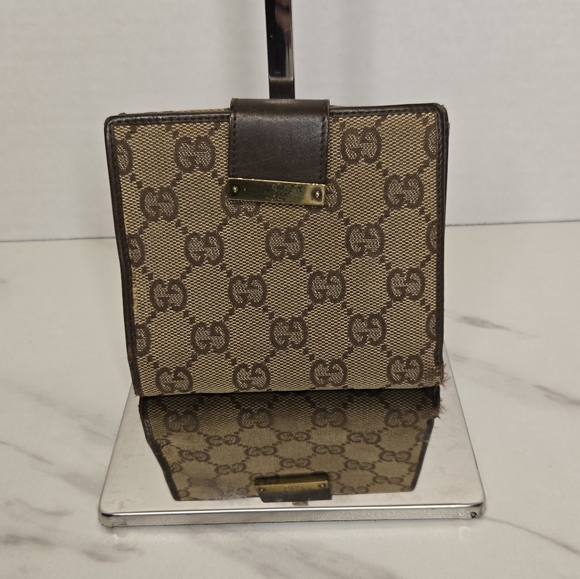 Gucci GG Monogram Brown Canvas Compact Wallet - Picture 2 of 14